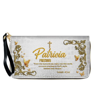 Personalized Christian Leather Handbag with Free Clutch – Custom Name & Bible Verse Meaning – Luxury Faith Gift for Women