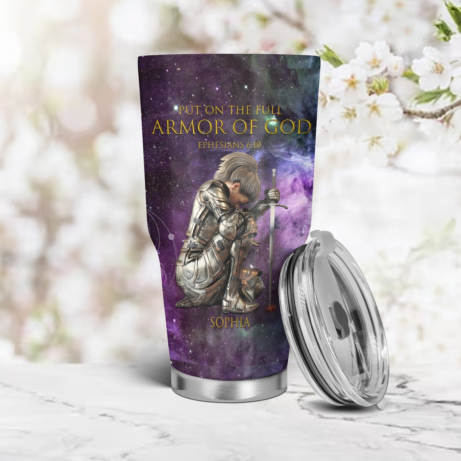 Christianartbag Drinkware, Put On The Full Armor Of God Personalized Tumbler, Personalized Mug, Tumbler, Christmas Gift, CABDR 01120124. - Christian Art Bag