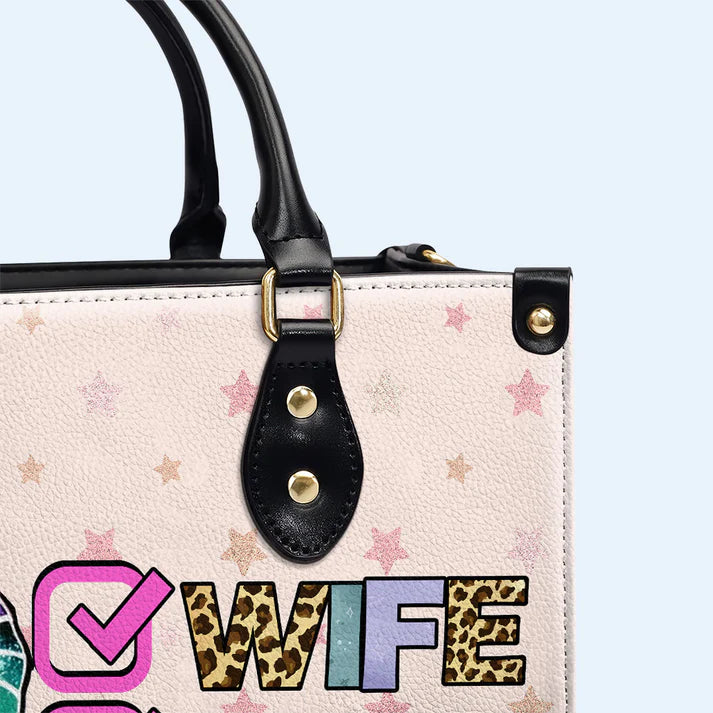 Wife Mom Boss Personalized Leather Handbag by CHRISTIANARTBAG – Empowerment on the Go - CABLTHB01040424.