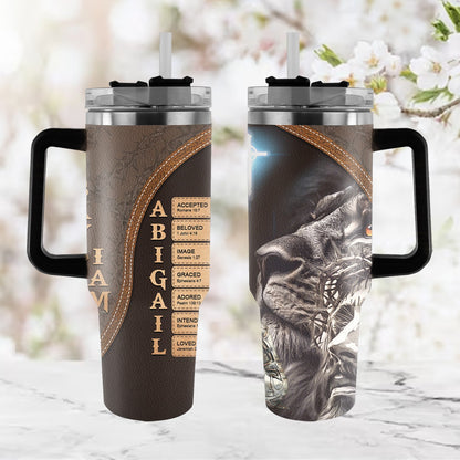 Personalized Christian Mug or Tumbler – Custom Name with Bible Verses | Changeable Skin Tone | Armor of God Gift