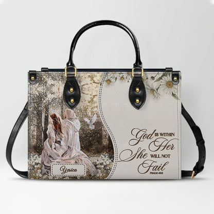 Personalized Christian Leather Handbag for Women - Custom Name & Bible Verse Tote Bag - Handcrafted Scripture Purse by CHRISTIANARTBAG