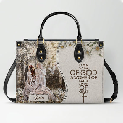 Personalized Christian Leather Handbag for Women - Custom Name & Bible Verse Tote Bag - Handcrafted Scripture Purse by CHRISTIANARTBAG