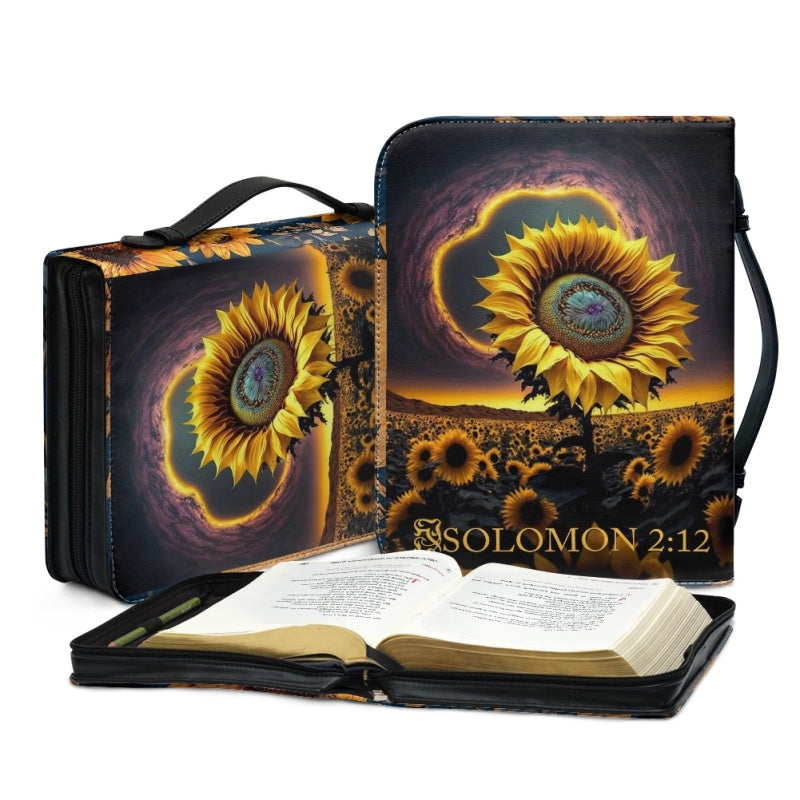 Christianartbag Bible Cover, Sunflower Solomon 2:12 Bible Cover, Personalized Bible Cover, Sunflower Cross Bible Cover, Christian Gifts, CAB02171123. - Christian Art Bag