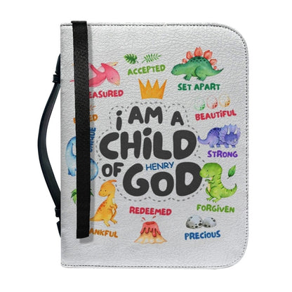 Christianartbag Bible Cover, I Am A Child Of God Bible Cover, Personalized Bible Cover, Cute Dinosaur Bible Cover, Bible Cover For Kids, Christian Gifts, CAB06281123. - Christian Art Bag