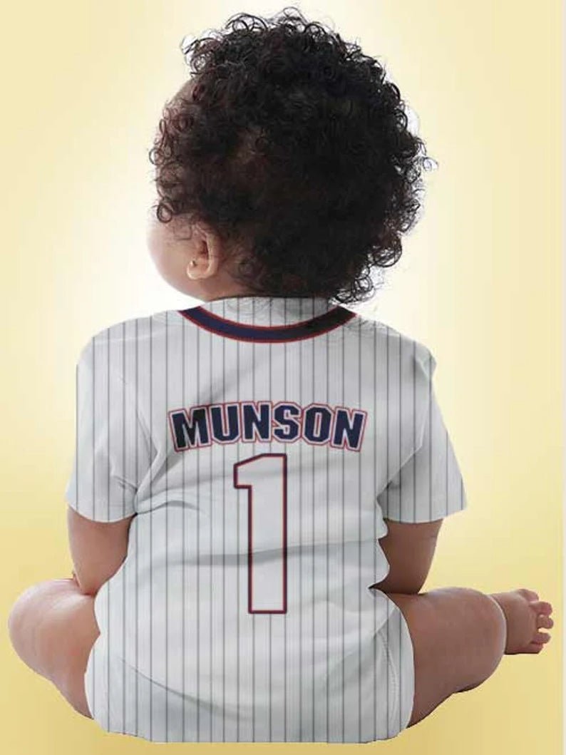 Baby Baseball Bodysuit, Personalized Baseball Jersey, Infant Onepiece Jersey, Any Team Name and Colors, Baby Boy Clothing - Christian Art Bag