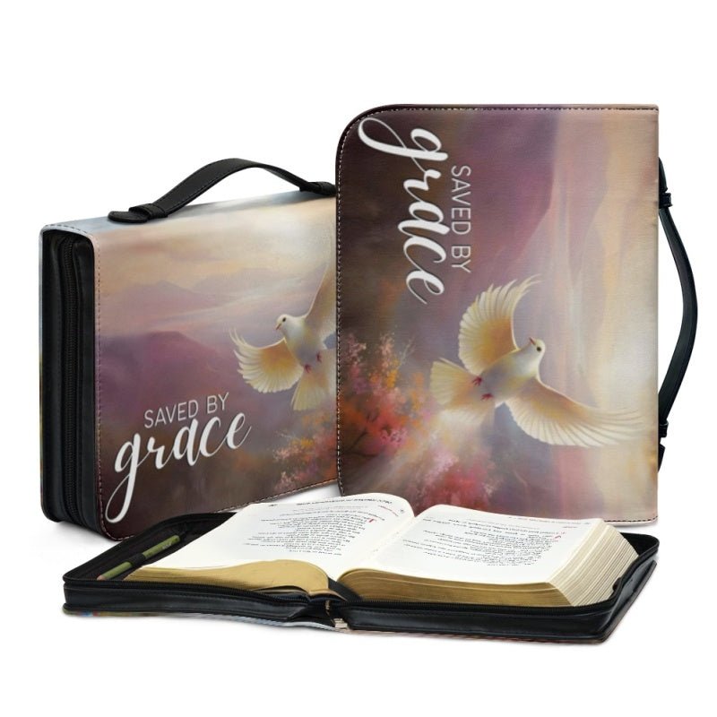 Bible Cover with Inspirational Psalm Verse - Customizable Name - Faith - Inspired Design with Dove & Rustic Imagery, CAB08270224. - Christian Art Bag