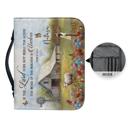 Bible Cover with Inspirational Psalm Verse - Customizable Name - Faith - Inspired Design with Dove & Rustic Imagery, CAB08270224. - Christian Art Bag