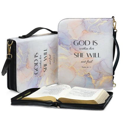 CHRISTIANARTBAG Bible Covers - Marble Bible Cover for Men White and Gold Bible Case for Women Girl with Handle and Zipper Bible Bag Journal Case Christian Gift - CABBBCV06310524