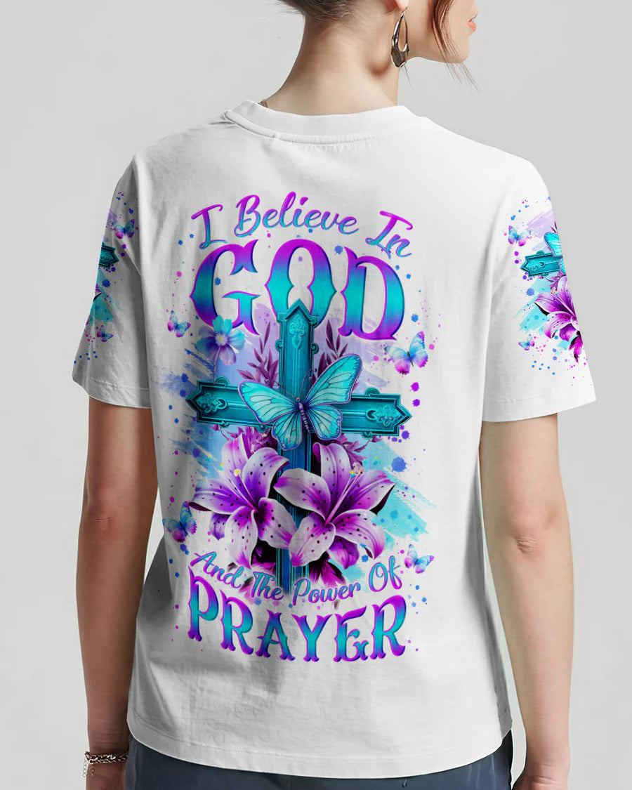 Christianartbag 3D T-Shirt For Women, I Believe In God Women's All Over Print Shirt, Christian Shirt, Faithful Fashion, 3D Printed Shirts for Christian Women, CABDS06261223 - Christian Art Bag