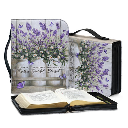 Personalized Lavender Faith Bible Cover - Customizable Text, Durable Handle & Zippered Pocket by CHRISTIANARTBAG CABBBCV01270324.