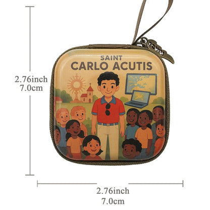 Virgin Mary & Jesus Rosary Bag – Catholic Religious Jewelry Storage Pouch