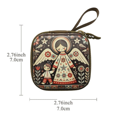 Virgin Mary & Jesus Rosary Bag – Catholic Religious Jewelry Storage Pouch