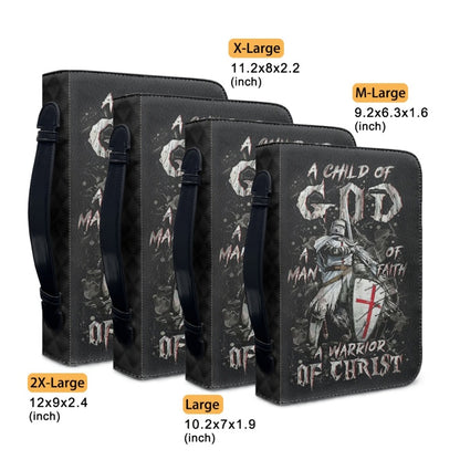 CHRISTIANARTBAG Bible Cover - A Child Of GOD A Man Of Faith A Warrior Of Christ - Armor of God Bible Cover - Personalized Bible Cover, CABBBCV0119924.