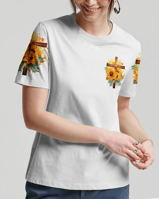 Christianartbag 3D T-Shirt For Women, With God All Things Are Possible, Christian Shirt, Faithful Fashion, 3D Printed Shirts for Christian Women - Christian Art Bag