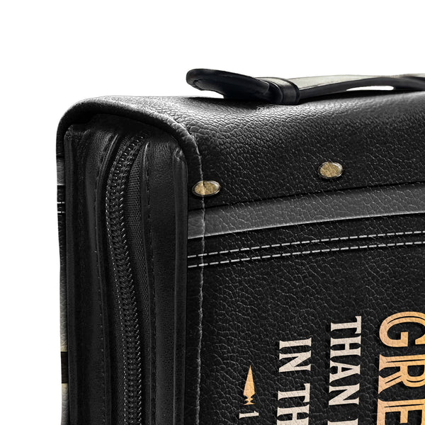 Christianart Bible Cover, He Who Is In You Is Greater Than He Who Is In The World 1 John 4:4, Personalized Gifts for Pastor, Gifts For Women, Gifts For Men. - Christian Art Bag