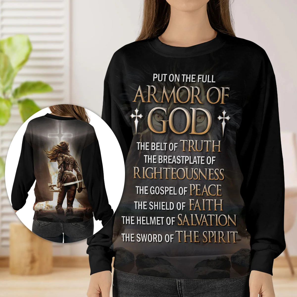 Christianartbag 3D Sweater, Put On The Full Armor Of GOD, Unisex Sweater, Christmas Gift. - Christian Art Bag