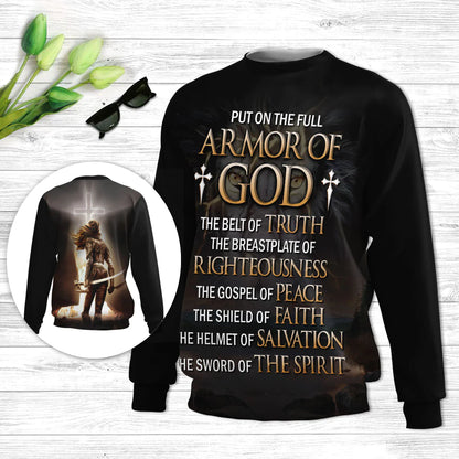 Christianartbag 3D Sweater, Put On The Full Armor Of GOD, Unisex Sweater, Christmas Gift. - Christian Art Bag