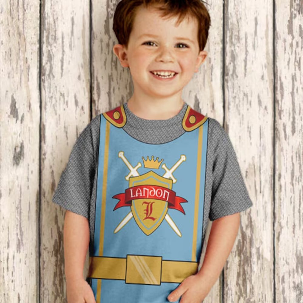 Personalized Night Shirt, Boys Medieval Knight Birthday Shirt, Boys Knight in Shining Armor T-Shirt, Prince Birthday Shirt, Knight Costume - Christian Art Bag