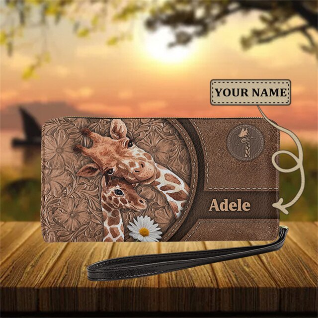 Christianart Personalized Gifts For Women, Women's Wallet Animal Print Wallets Fashion Handbags Wild Long Zipper Clutch Bag Multi-card Women Bag Purse. - Christian Art Bag
