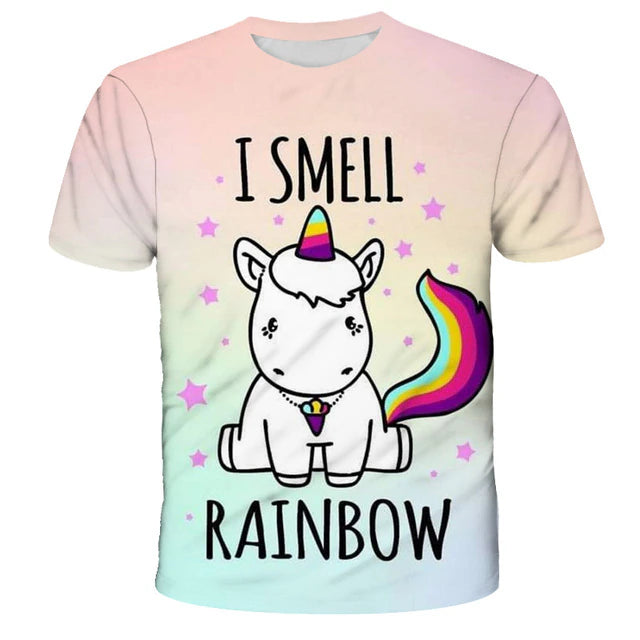 HPSP Shirt, Custom Birthday Shirt, Girls T Shirt Kids Children Unicorn Tshirt Short Sleeves Summer Clothes Print Cartoon Tee White Yellow Pink Color Child Clothing - Christian Art Bag