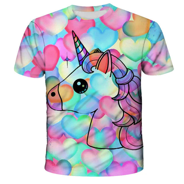 HPSP Shirt, Custom Birthday Shirt, Girls T Shirt Kids Children Unicorn Tshirt Short Sleeves Summer Clothes Print Cartoon Tee White Yellow Pink Color Child Clothing - Christian Art Bag