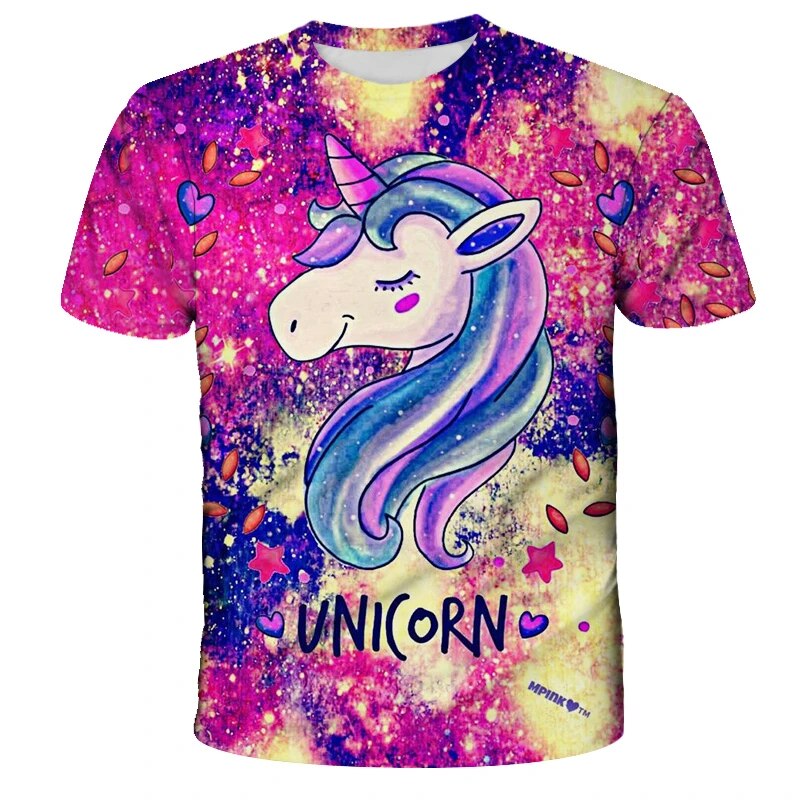 HPSP Shirt, Custom Birthday Shirt, Girls T Shirt Kids Children Unicorn Tshirt Short Sleeves Summer Clothes Print Cartoon Tee White Yellow Pink Color Child Clothing - Christian Art Bag