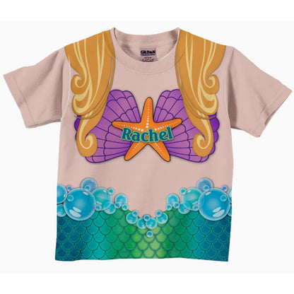 Personalized 3D Shirt For Kids, Girls Mermaid Shirt, Personalized Mermaid Birthday T-Shirt, Little Mermaid Shirt, Personalized Mermaid T-Shirt, Mermaid Costume - Christian Art Bag