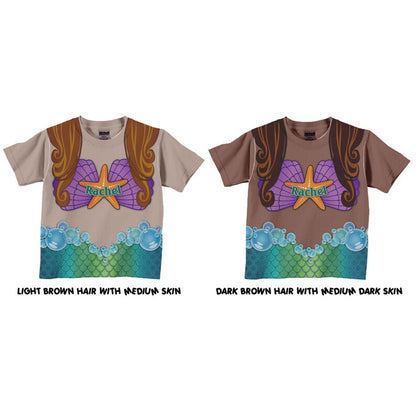 Personalized 3D Shirt For Kids, Girls Mermaid Shirt, Personalized Mermaid Birthday T-Shirt, Little Mermaid Shirt, Personalized Mermaid T-Shirt, Mermaid Costume - Christian Art Bag