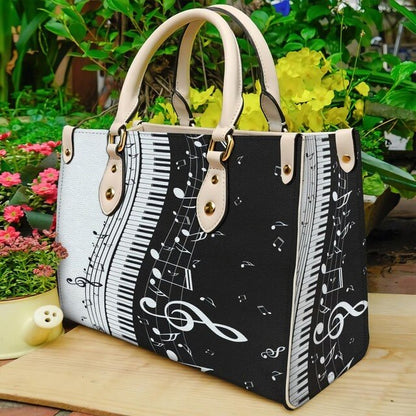 Gifts For Women, Piano Music Notes Pattern Luxury Designer Shoulder Bag Pu Leather Handbags Women High Quality Crossbody Bags Female. - Christian Art Bag