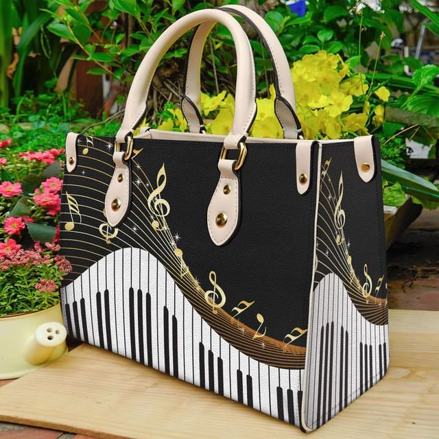 Gifts For Women, Piano Music Notes Pattern Luxury Designer Shoulder Bag Pu Leather Handbags Women High Quality Crossbody Bags Female. - Christian Art Bag