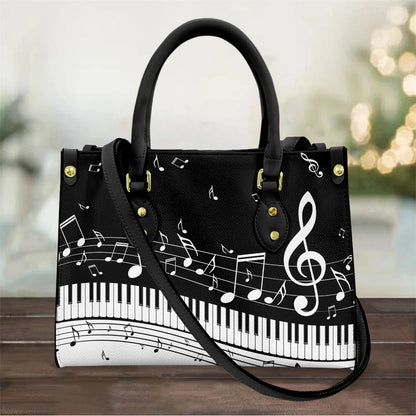 Gifts For Women, Piano Music Notes Pattern Luxury Designer Shoulder Bag Pu Leather Handbags Women High Quality Crossbody Bags Female. - Christian Art Bag