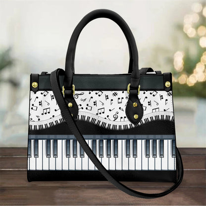 Gifts For Women, Piano Music Notes Pattern Luxury Designer Shoulder Bag Pu Leather Handbags Women High Quality Crossbody Bags Female. - Christian Art Bag