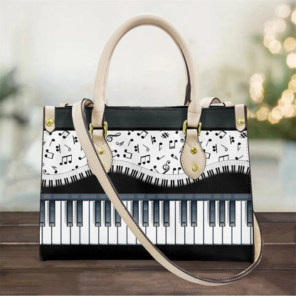 Gifts For Women, Piano Music Notes Pattern Luxury Designer Shoulder Bag Pu Leather Handbags Women High Quality Crossbody Bags Female. - Christian Art Bag