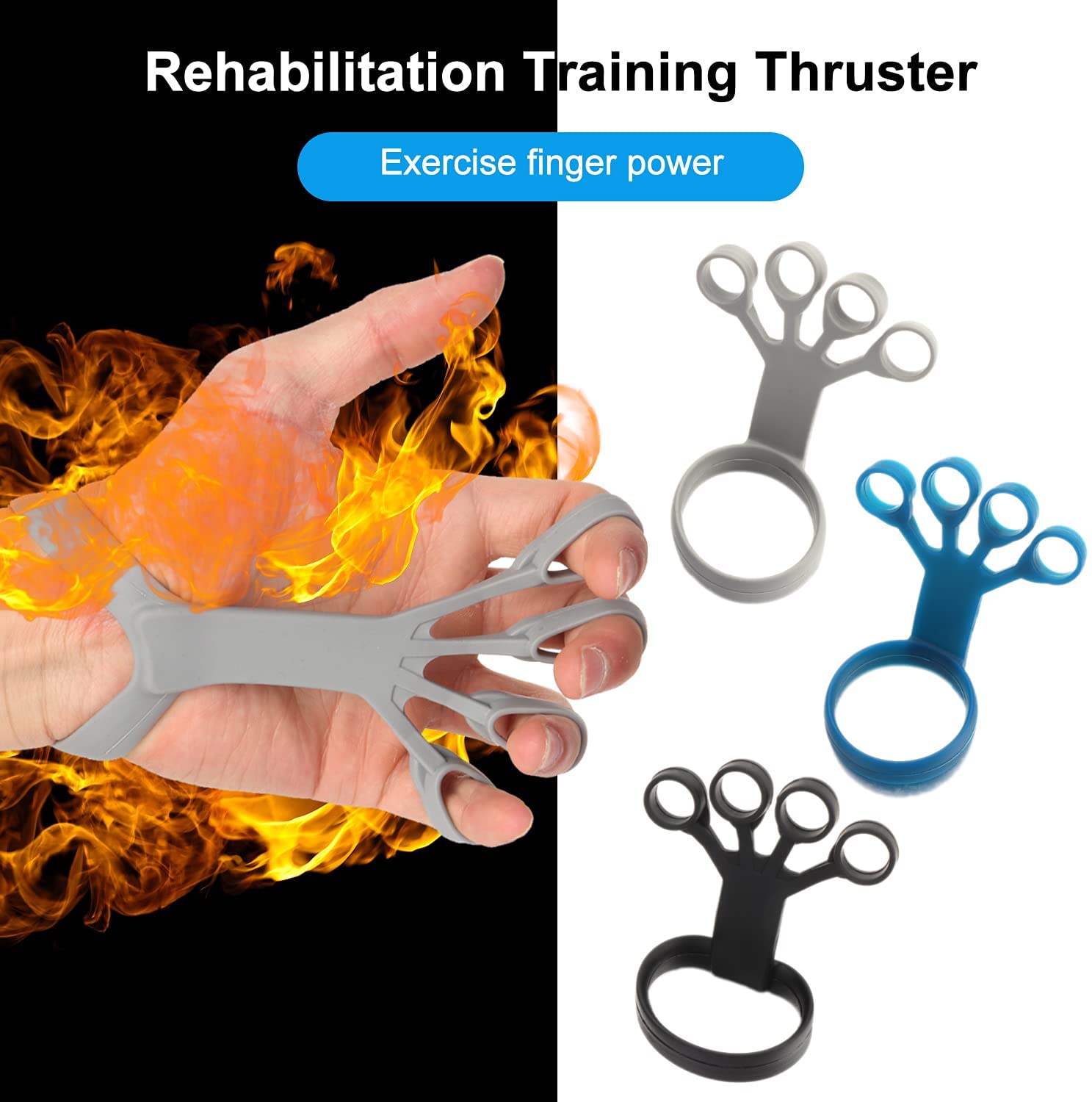 Silicone Hand Grip Device Finger Exercise Hand Strengthener Stretcher Hand Trainer Rehabilitation Training Equipment Muscle Tool - Christian Art Bag