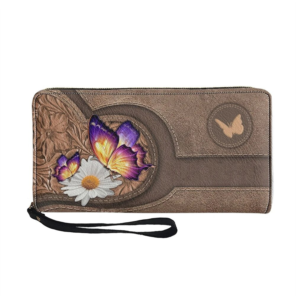 Christianart Personalized Gifts For Women, Women's Wallet Animal Print Wallets Fashion Handbags Wild Long Zipper Clutch Bag Multi-card Women Bag Purse. - Christian Art Bag