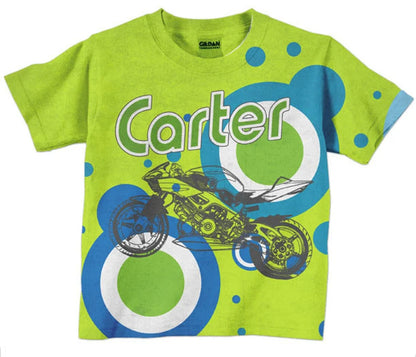 HPSP Shirt, Custom Birthday Shirt, Boys Motorcycle Shirt, Personalized 3D T-Shirt, Childrens Clothing. - Christian Art Bag