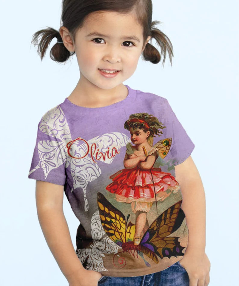 HPSP Shirt, Custom Birthday Shirt, Girls Superhero birthday Shirt, Personalized Girls Superhero T-Shirts, Kids Birthday Shirts,  Family Girls Fairy Shirts, Girls Fairy 3D Shirt. - Christian Art Bag