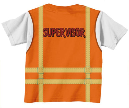 Personalized Construction Birthday Shirt, Personalized Childrens Construction Supervisor T-Shirt, Boy's Orange Safety Vest Shirt - Christian Art Bag